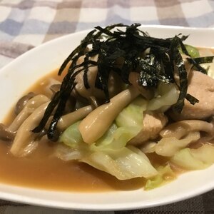 鶏肉とキャベツののりチーズ炒め